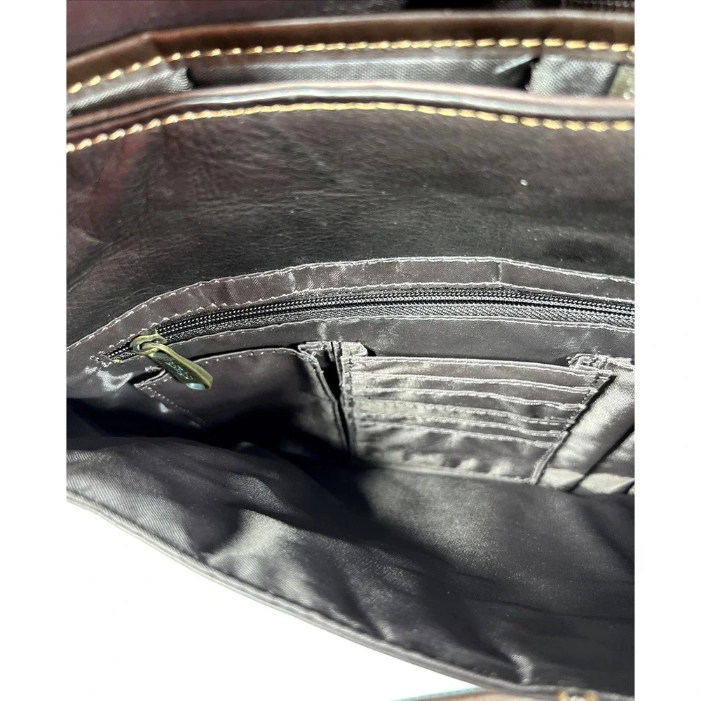 eBags Brown Crossbody Computer Messenger Travel Organizer Multi-Pocket Bag